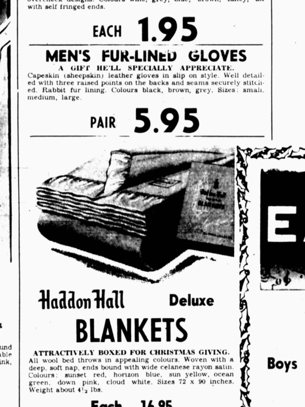 1950’s/60’s Eatons Haddon Hall Wool mothproof blanket - Picture 5 of 5